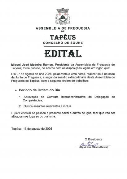 Reuni&atilde;o de Assembleia de Freguesia