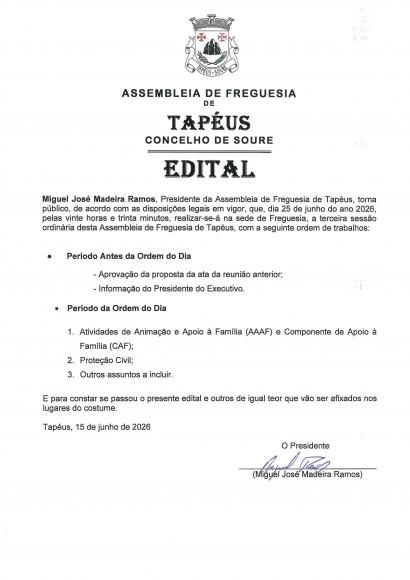 Reuni&atilde;o de Assembleia de Freguesia